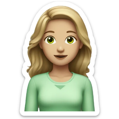 girl with light brown hair and green eyes sticker