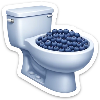 blueberries inside of a toilet bowl sticker