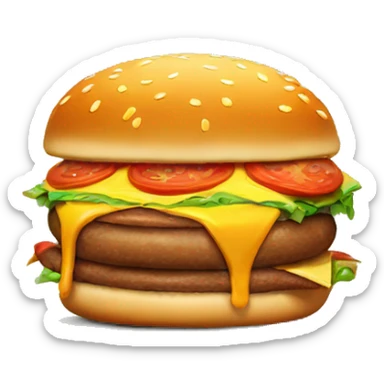Burger with pizza inside easy sticker
