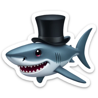 Shark with a top hat sticker