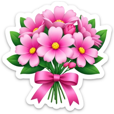 Pink flower buque sticker