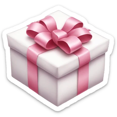 Aesthetic Christmas wrapped gift white and pink bow sticker