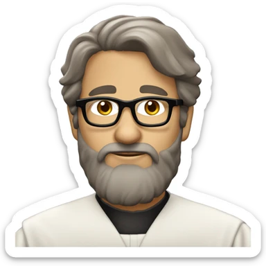 Sacerdote católico moreno con barba y gafas, poco pelo, gafas depasta, pelo moreno sticker