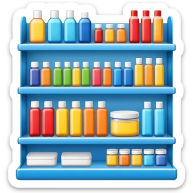 store display shelf with stuff organized lines sticker
