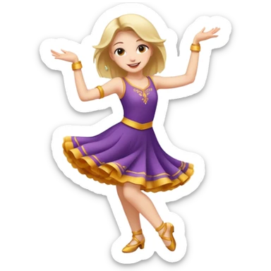 girl dancing joyful pose sticker