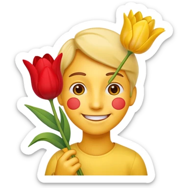 🫠 this emoji holding this flower 🌷 sticker
