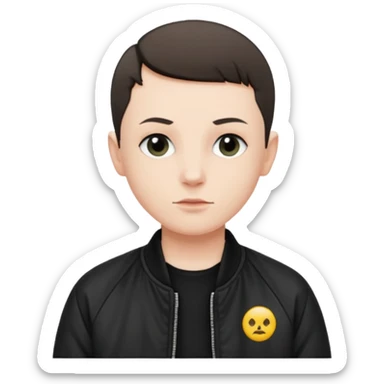 skinhead in black bomber jacket sticker