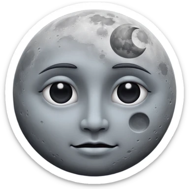 Dark full new moon with face sticker