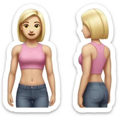 Back muscles girl pale sticker