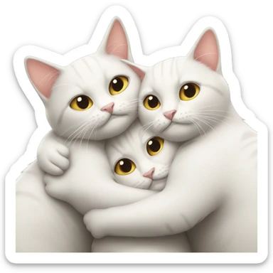 three cats hugging sticker