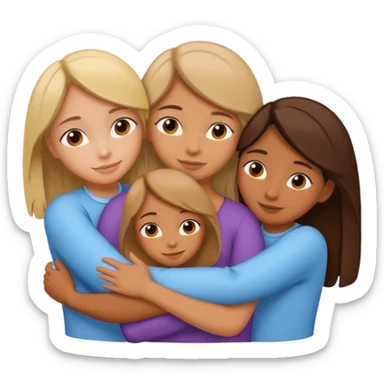 Girl hug her friends  sticker