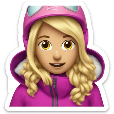 Blonde girl snowboarding sticker