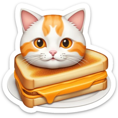 cat making a grilled cheese sandwich sticker