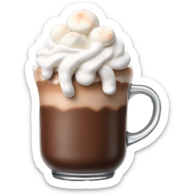 Hot chocolate with whipped cream and marshmallows  sticker