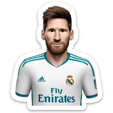 Messi avec le maillot du Real Madrid sticker