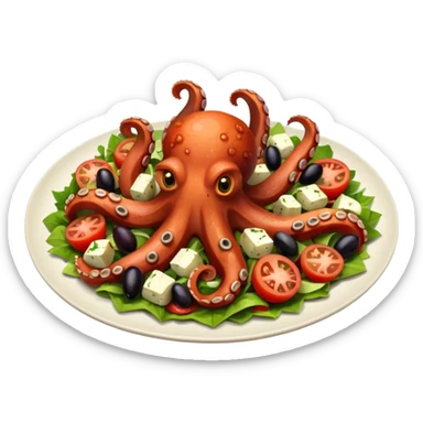 cooked octopus salad sticker
