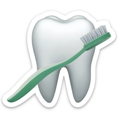 A theet getting washed by a dental brush sticker