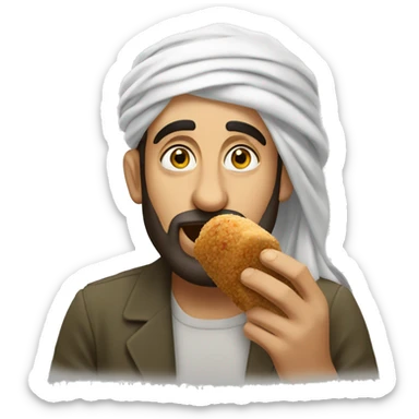 Iraqi man eating falafel sticker