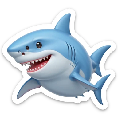 shark blowing a kiss sticker