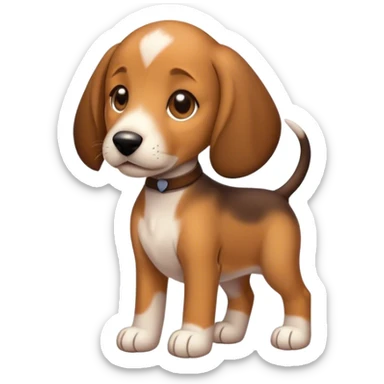 hound puppy full body sticker