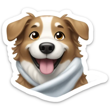 Dog in the snow sticker