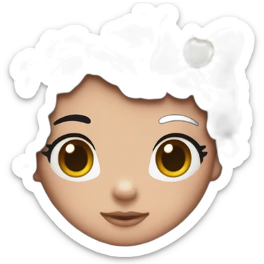 Hello Kitty straight black hair pink pink outfit sticker