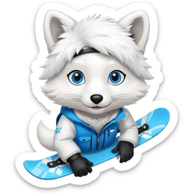 Snowboarder Arctic Fox sticker