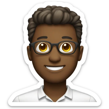 Smile emoji with heart eye glasses  sticker