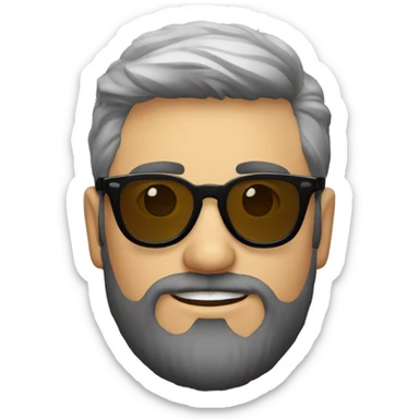 moreno cabello corto gafas redondas barba sticker