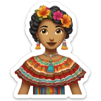 Pollera folclórica sticker