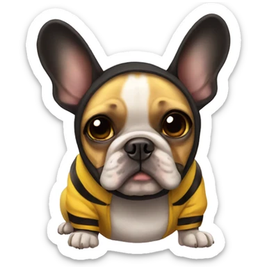 Frenchie wearing a bee costume sticker
