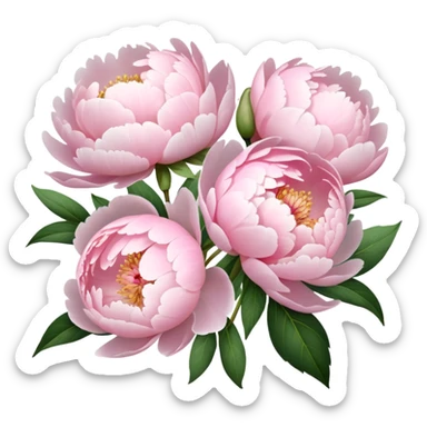 Pale pink peonies bouquet  sticker