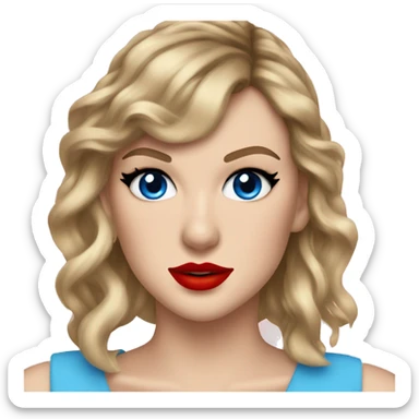 taylor swift blue eyes red lips sticker