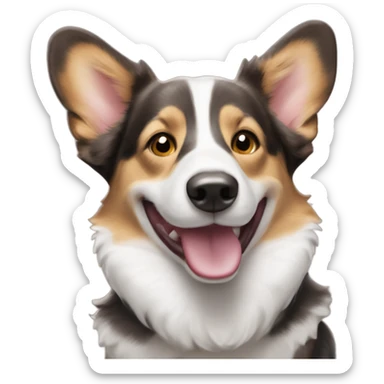 Back with tan tips Welsh cardigan corgi smiling sticker