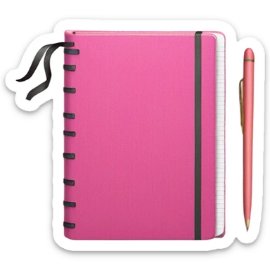 pink notebook sticker