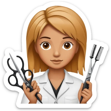 Hairdresser with scissors sticker