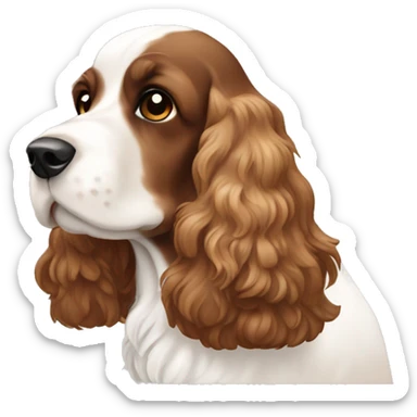 a brown white and tan cocker spaniel  sticker