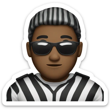 Robber with black and white striped shirt  sticker