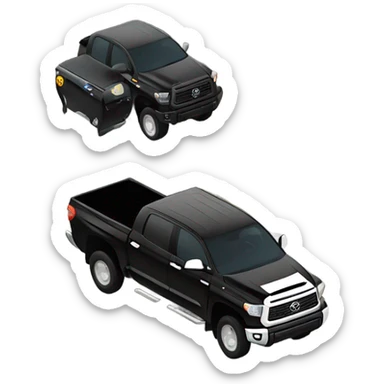 Black toyota tundra racing on highway sticker