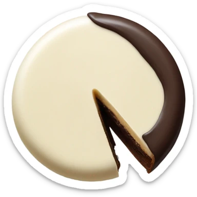 One Black and white cookie equally cut sticker