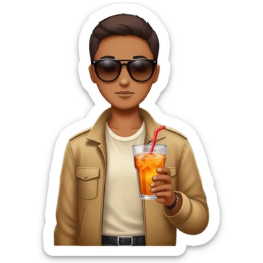 Sipping drink in front of a dumpster fire sticker