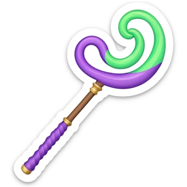 magic wand with purple green wave sticker