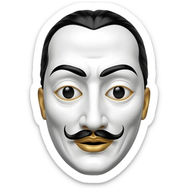 Money Heist, Dali mask (black-white), realistic sticker