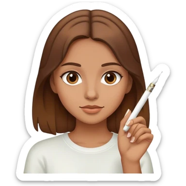 girl with brown hair and joint in her hand  sticker