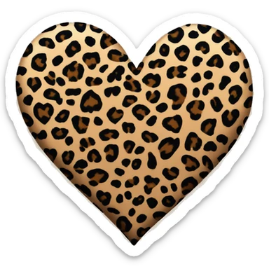 Leopard print heart  sticker