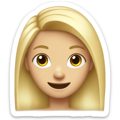a girl with blonde ponytail thumbs up   sticker