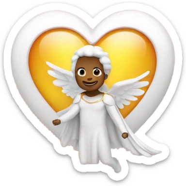 heart flying with halo  sticker