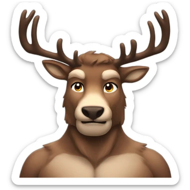 Reindeer muscular intimidating  masculine sticker