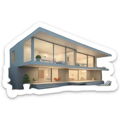 iconic modern architecture holiday home front sticker