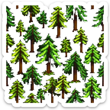 pine tree in a forest sticker